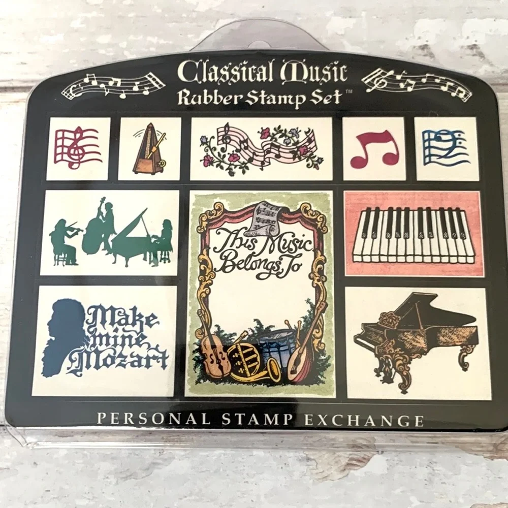 NEW! Classical Music Rubber Stamp Set 1993 Bundle Piano Musical Notes NWT
